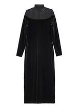 Immaculate Vegan - Albaray Black Mesh & Velvet Midi Dress