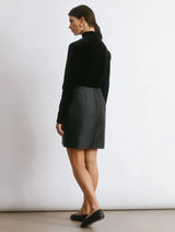 Immaculate Vegan - Albaray Velvet & Taffeta Funnel Neck short Dress