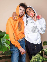 Immaculate Vegan - Plant Faced Clothing Illusions Hoodie - Stop Eating Animals - Alarm Orange