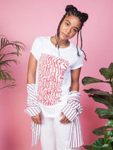 Immaculate Vegan - Plant Faced Clothing Illusions Tee - Stop Eating Animals - White x Red