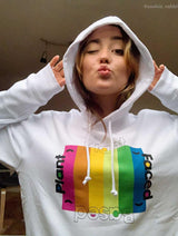 Immaculate Vegan - Plant Faced Clothing Plant Based Rainbow Hoodie - White