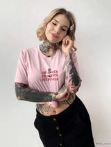 Immaculate Vegan - Plant Faced Clothing Eat Plants Goth Roses Tee - Candy Pink