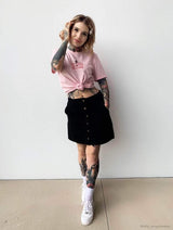 Immaculate Vegan - Plant Faced Clothing Eat Plants Goth Roses Tee - Candy Pink