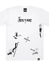 Immaculate Vegan - Plant Faced Clothing Dairy Is Scary Graffiti Collage Print - White T-Shirt