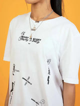 Immaculate Vegan - Plant Faced Clothing Dairy Is Scary Graffiti Collage Print - White T-Shirt