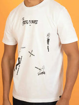 Immaculate Vegan - Plant Faced Clothing Dairy Is Scary Graffiti Collage Print - White T-Shirt