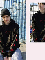 Immaculate Vegan - Plant Faced Clothing Eat Plants Scattered Roses - Hoodie - Black