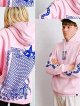 Immaculate Vegan - Plant Faced Clothing Make The Connection Hoodie - Pink x Blue - ORGANIC X RECYCLED