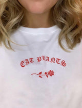 Immaculate Vegan - Plant Faced Clothing Eat Plants Scattered Roses - Long Sleeve - White