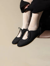 Immaculate Vegan - Agazi Louise Vegan Plant Leather Ballerina Flats | Black UK3 / EU36 / US5