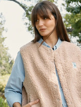 Immaculate Vegan - Zèta Veste Sherpa sans manche Camel