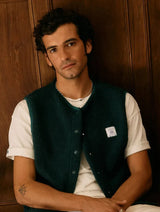 Immaculate Vegan - Zèta Veste Sherpa sans manches Forêt