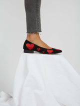 Immaculate Vegan - Momoc Shoes Bailarinas Red Vegan Heart