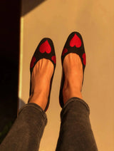 Immaculate Vegan - Momoc Shoes Bailarinas Red Vegan Heart