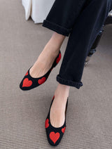 Immaculate Vegan - Momoc Shoes Bailarinas Red Vegan Heart