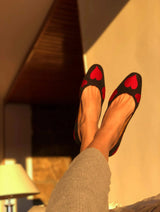 Immaculate Vegan - Momoc Shoes Bailarinas Red Vegan Heart