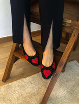 Immaculate Vegan - Momoc Shoes Bailarinas Red Vegan Heart