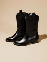 Immaculate Vegan - AGAZI Carmen Vegan Leather Cowboy Boots | Black