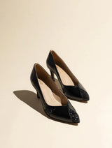 Immaculate Vegan - AGAZI Ivo Midi Vegan Mushroom Leather Heels | Black Glitter