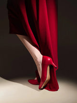 Immaculate Vegan - AGAZI IVO MIDI matte red – vegan high heels made of mushroom leather