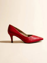 Immaculate Vegan - AGAZI IVO MIDI matte red – vegan high heels made of mushroom leather