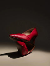 Immaculate Vegan - AGAZI IVO MIDI matte red – vegan high heels made of mushroom leather