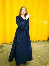 Immaculate Vegan - No More Nobody Corduroy Cotton Navy Maxi Oversized Dress - Michelle | No More Nobody