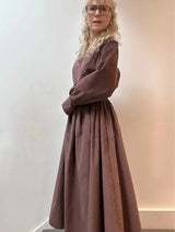 Immaculate Vegan - No More Nobody Corduroy Cotton Taupe Pink Maxi Oversized Dress - Michelle | No More Nobody