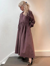 Immaculate Vegan - No More Nobody Corduroy Cotton Taupe Pink Maxi Oversized Dress - Michelle | No More Nobody
