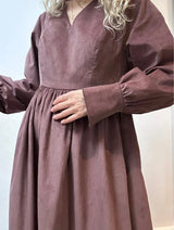 Immaculate Vegan - No More Nobody Corduroy Cotton Taupe Pink Maxi Oversized Dress - Michelle | No More Nobody