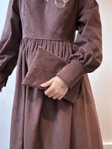 Immaculate Vegan - No More Nobody Corduroy Cotton Taupe Pink Maxi Oversized Dress - Michelle | No More Nobody