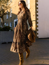 Immaculate Vegan - Baukjen Christine Printed Midi Dress | Camel