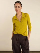 Immaculate Vegan - Baukjen Allie Organic Cotton Rib Collar Top | Yellow