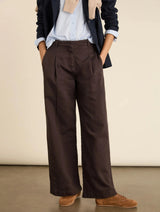 Immaculate Vegan - Baukjen Teresa Organic Cotton Wide Leg Trousers | Brown