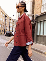 Immaculate Vegan - Baukjen Rowan Organic Cotton Denim Utility Jacket | Terracotta