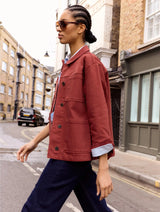 Immaculate Vegan - Baukjen Rowan Organic Cotton Denim Utility Jacket | Terracotta