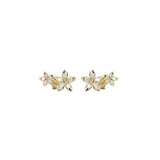 Immaculate Vegan - BLOOMTINE Eternal Bloom™ Gold Vermeil Flower Stud Climber Earrings | Ethereal Moissanite Florals Gold