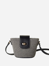 Immaculate Vegan - SKYLA Emma Two-Tone Woven Crossbody Bag |Black