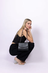 Immaculate Vegan - ASHOKA Paris Mini Paname Lézard Uppeal™ Noir