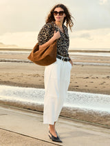Immaculate Vegan - Baukjen Courtney Organic Cotton Collar Blouse | Brown Leopard