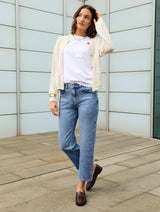 Immaculate Vegan - Baukjen Catarina ECOTEC® Cotton Cropped Knitted Jacket | Cream