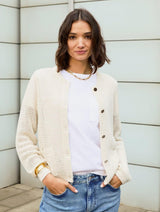 Immaculate Vegan - Baukjen Catarina ECOTEC® Cotton Cropped Knitted Jacket | Cream