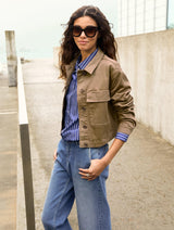 Immaculate Vegan - Baukjen Nata Organic Cotton Cropped Jacket | Taupe