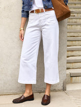 Immaculate Vegan - Baukjen Jena Organic Cotton Stretch Wide Crop Jeans | Soft White