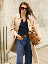 Immaculate Vegan - Baukjen Ivy Organic Cotton Rib Zip Collar Top | Classic Navy