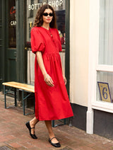 Immaculate Vegan - Baukjen Rose Organic Cotton Tie Midi Dress