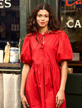 Immaculate Vegan - Baukjen Rose Organic Cotton Tie Midi Dress