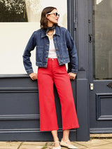 Immaculate Vegan - Baukjen Jena Organic Cotton Stretch Wide Crop Jeans | Crimson Red