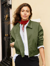 Immaculate Vegan - Baukjen Elowen Organic Cotton Cropped Bomber Jacket | Light Khaki