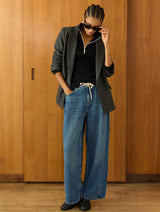 Immaculate Vegan - Baukjen Clayton Organic Cotton Zip Turtleneck Top | Caviar Black